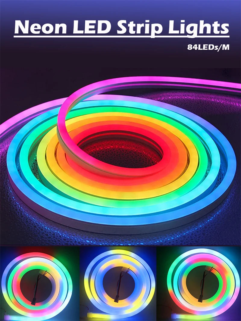 Neon LED Strip Lights 24V with Music Sync RGBIC (Full Set)
